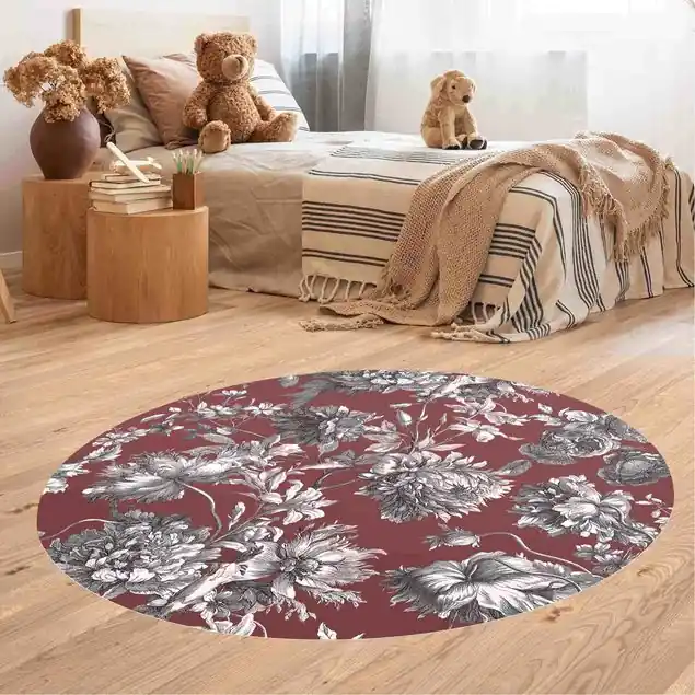 Floraler Kupferstich Rotbraun Neu