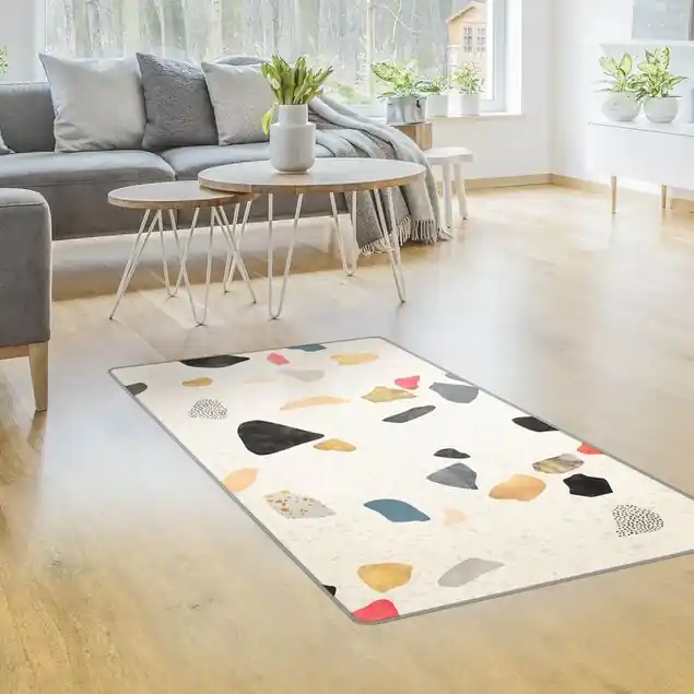 Garantierte Lieferung Weißer Terrazzo mit Goldsteinchen