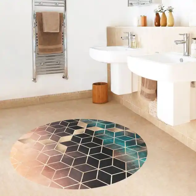 Aktuell Türkis Rosé goldene Geometrie