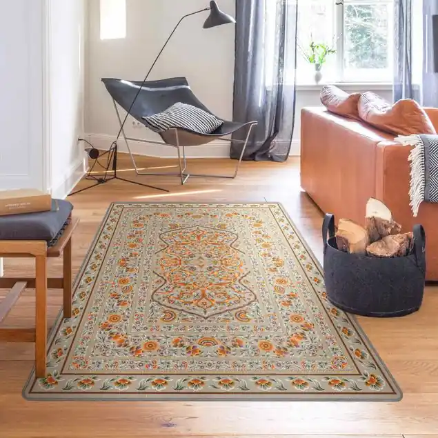 Aktuell Prächtiger Ornamentteppich beige