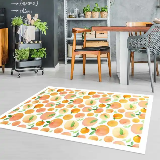 Aquarell Orangen mit Blättern in weißem Rahmen Schnäppchen