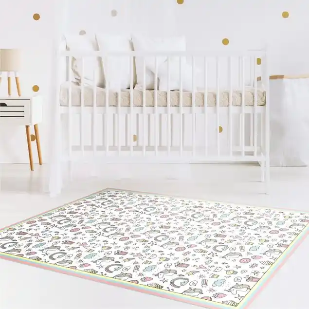 Einhörner und Süßes in Pastell mit Rahmen Knallerangebot