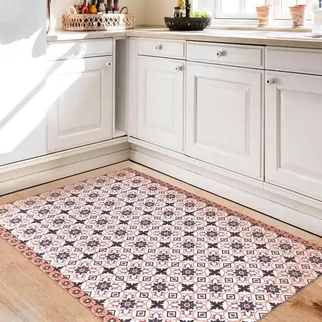 Geometrischer Fliesenmix Blume Orange Saisonangebot