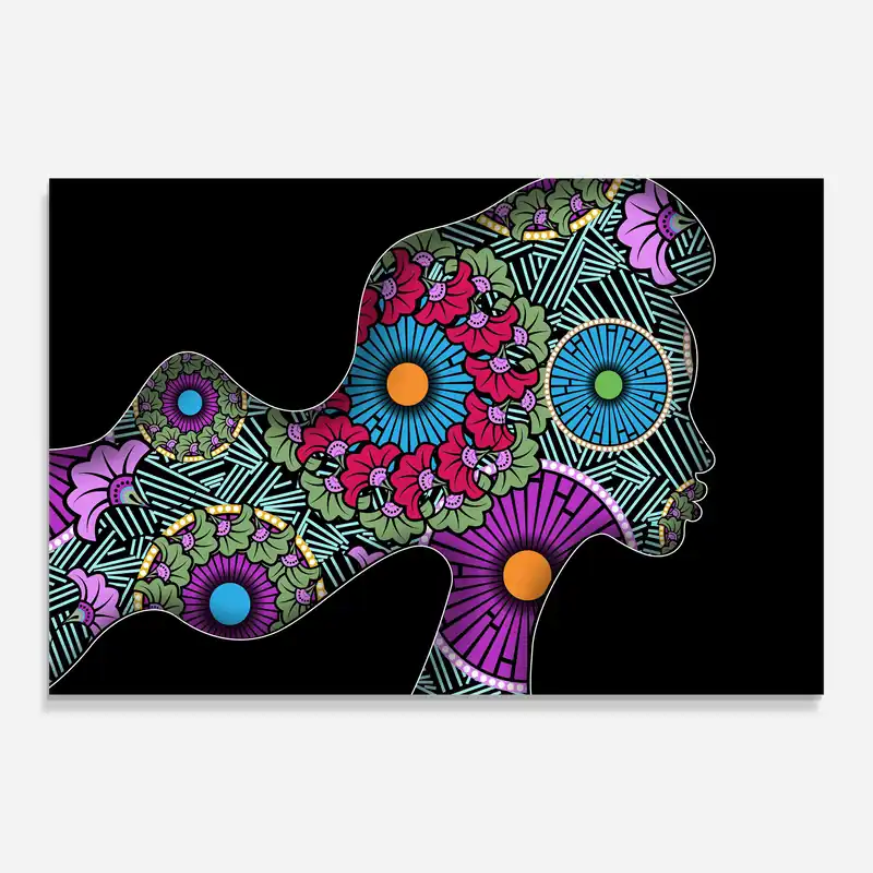 Zertifiziert Glasbild Colorful Shilouette