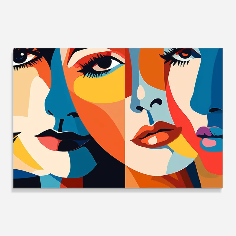 Zertifiziert Glasbild Beauty Face Collage