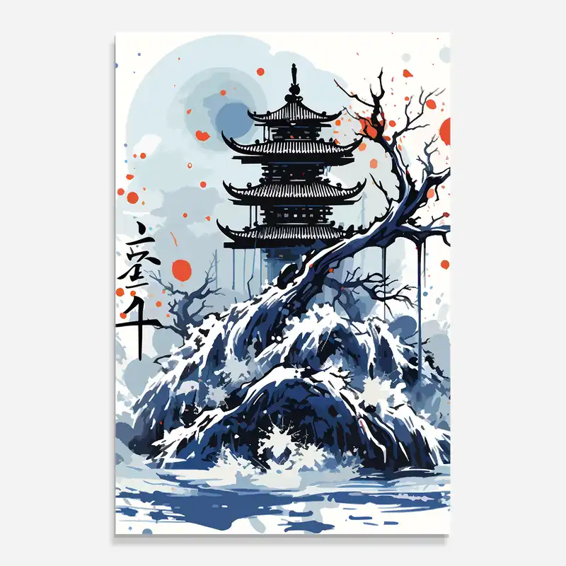 Aktuell Glasbild Asiatic Winter Art