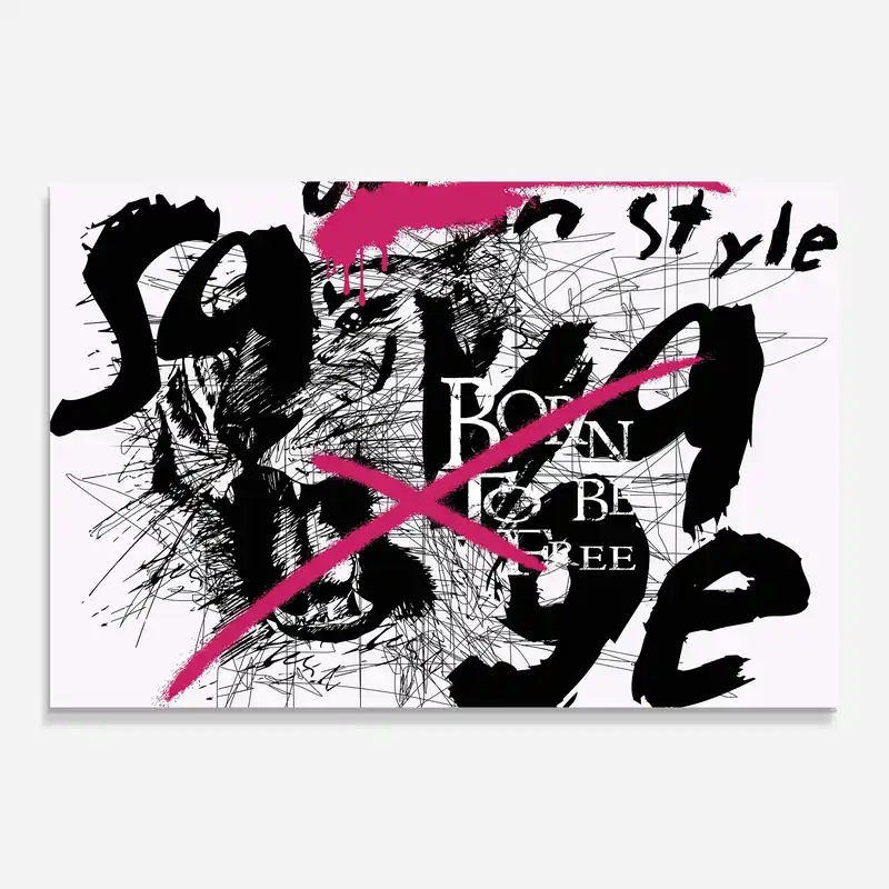 Aktuell Glasbild Born Free Graffiti