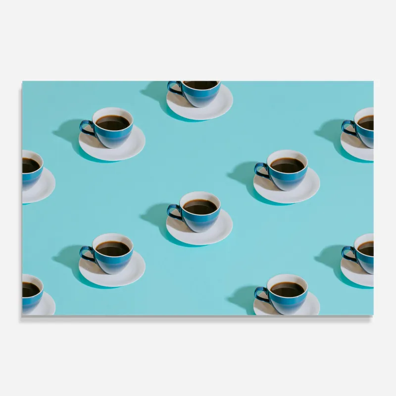 Zertifiziert Glasbild Blue Cup Of Coffe