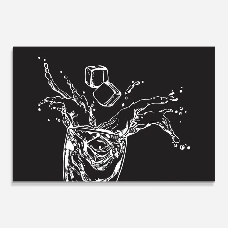 Zertifiziert Glasbild Ice Splash Drink