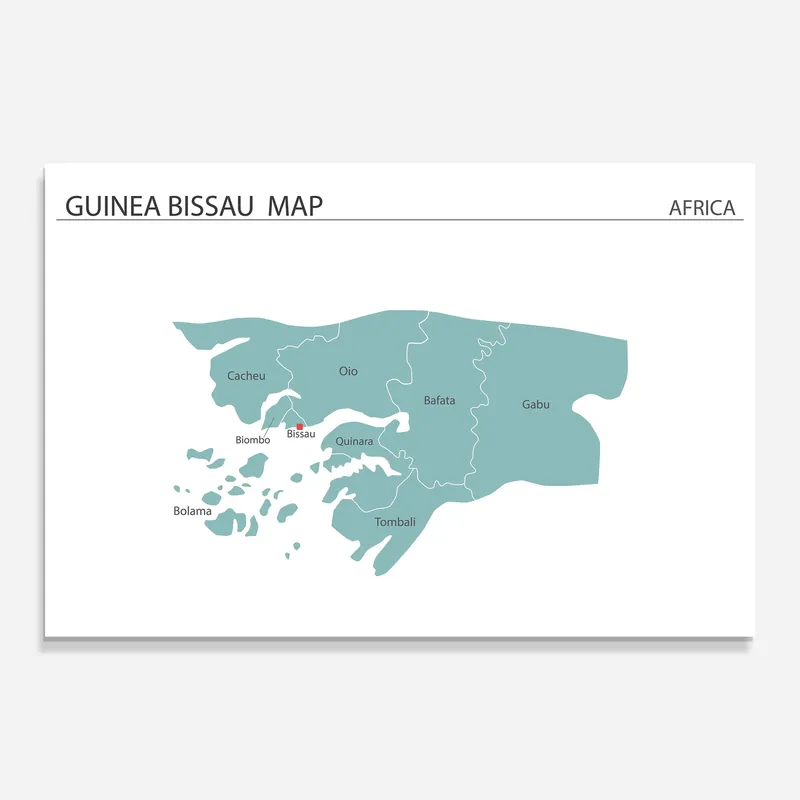 Abverkauf Glasbild Guinea Bissau Map