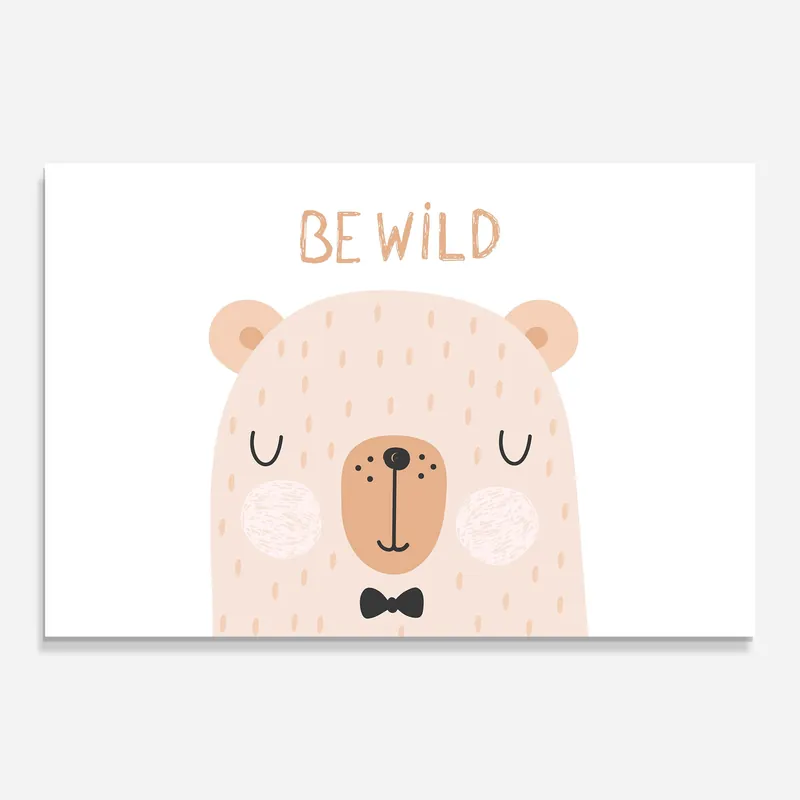 Glasbild Bear Be Wild Neue Ware