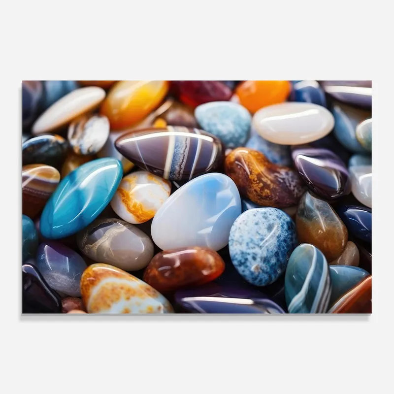 Wochenendangebot Glasbild Beach Gemstones