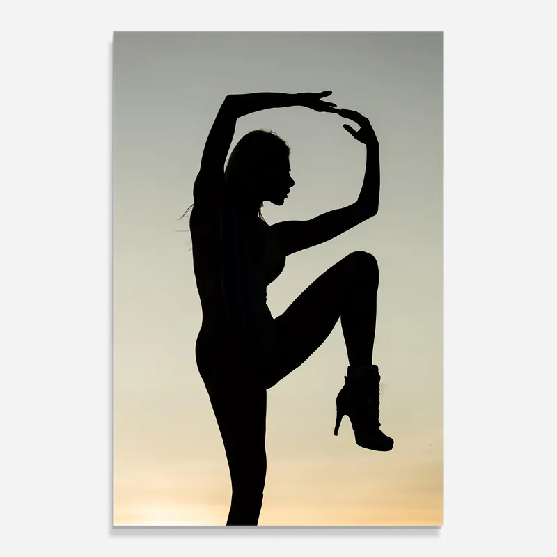 Glasbild Dance Silhouette Sunset Expressversand