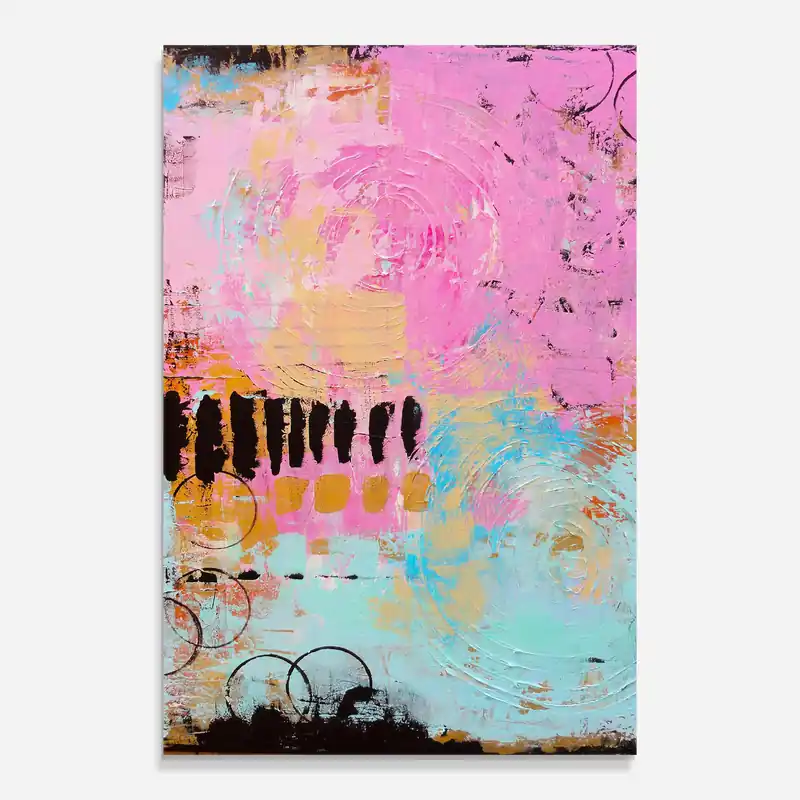 Wochenendangebot Glasbild Abstract Pink Circle