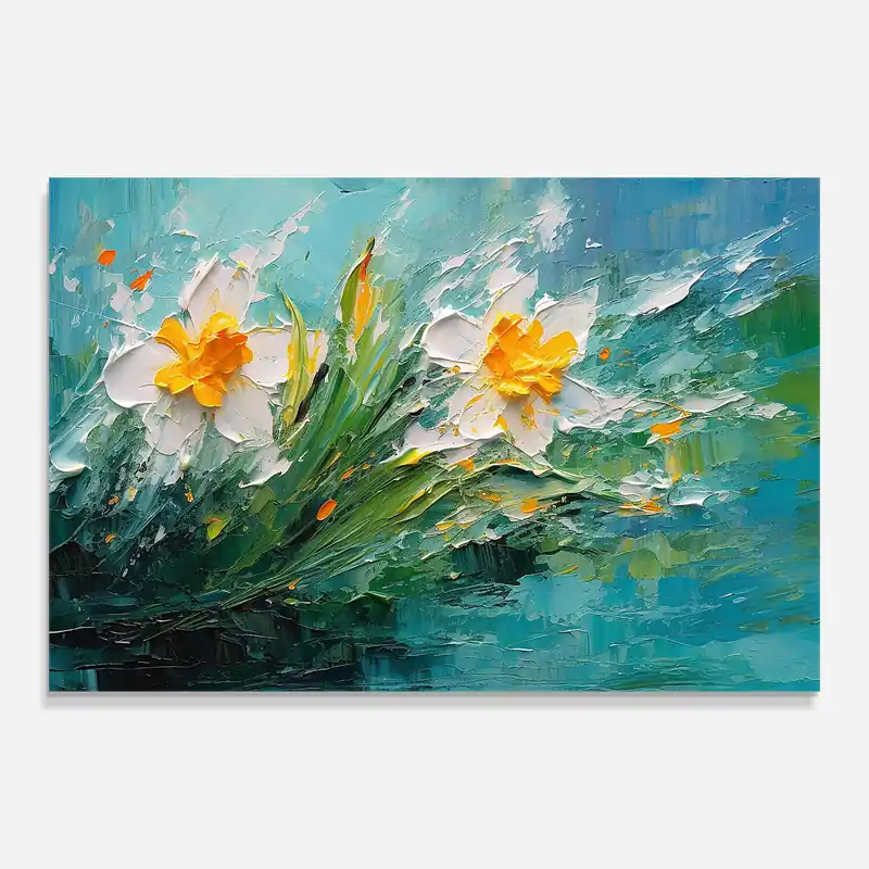 Glasbild Abstract Flower Painting Garantierte Lieferung