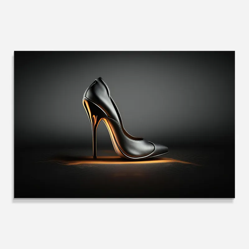 Glasbild Black Shoe Product Wochenendangebot