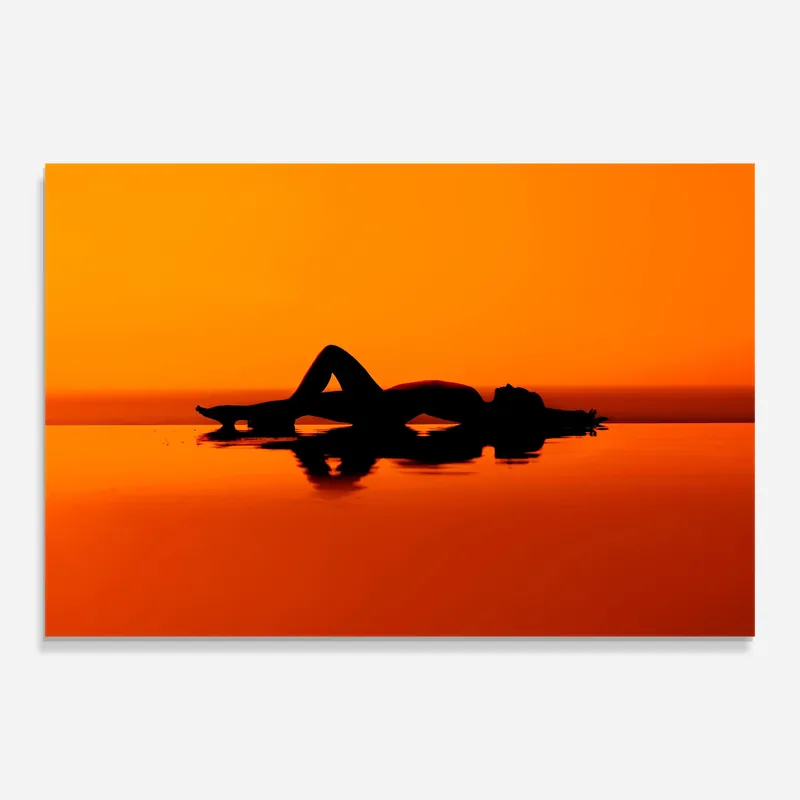 Zertifiziert Glasbild Pool Sunset