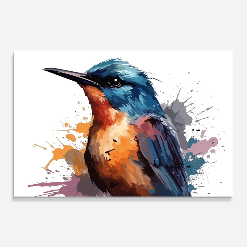 Top-Preis Glasbild Brush Style Bird