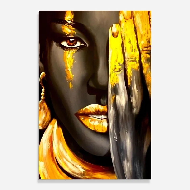 Kracherpreis Glasbild Golden African Women