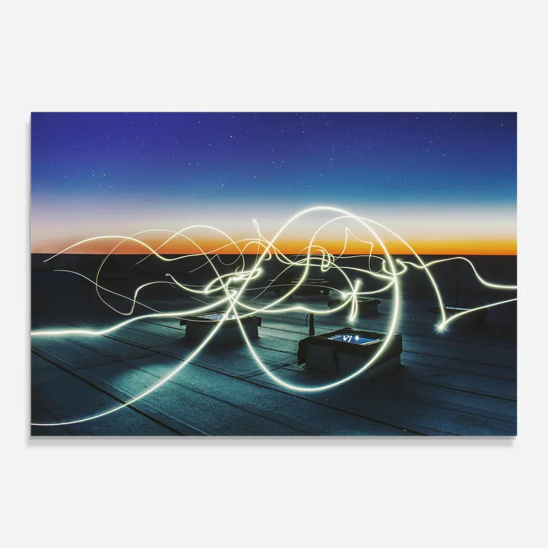 Zertifiziert Glasbild White Light Floating