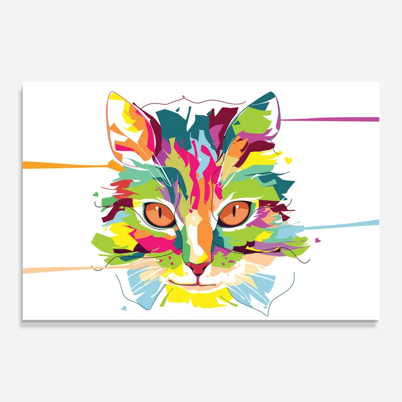 Glasbild Cat Art Close Up Gratis Versand