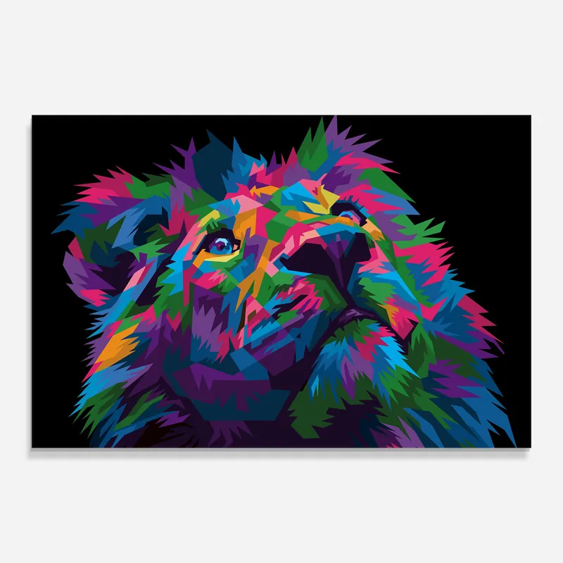Solange Der Vorrat Reicht Glasbild Cute Color Lion