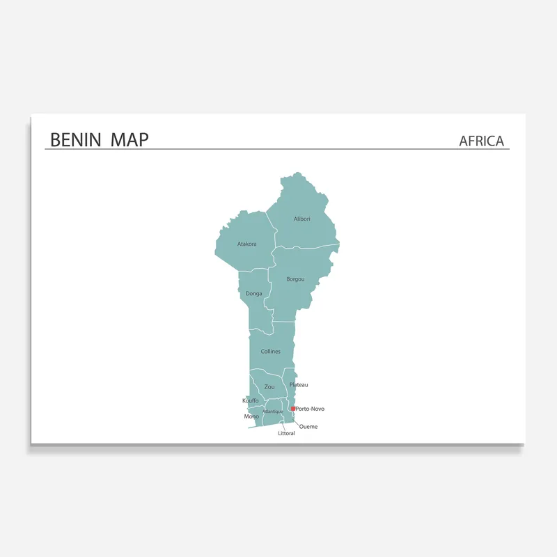 Glasbild Benin Map Highlight