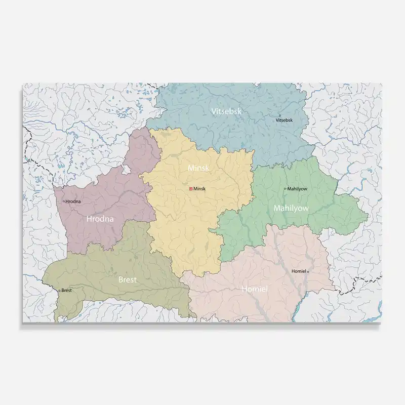 Abverkauf Glasbild Belarus Map