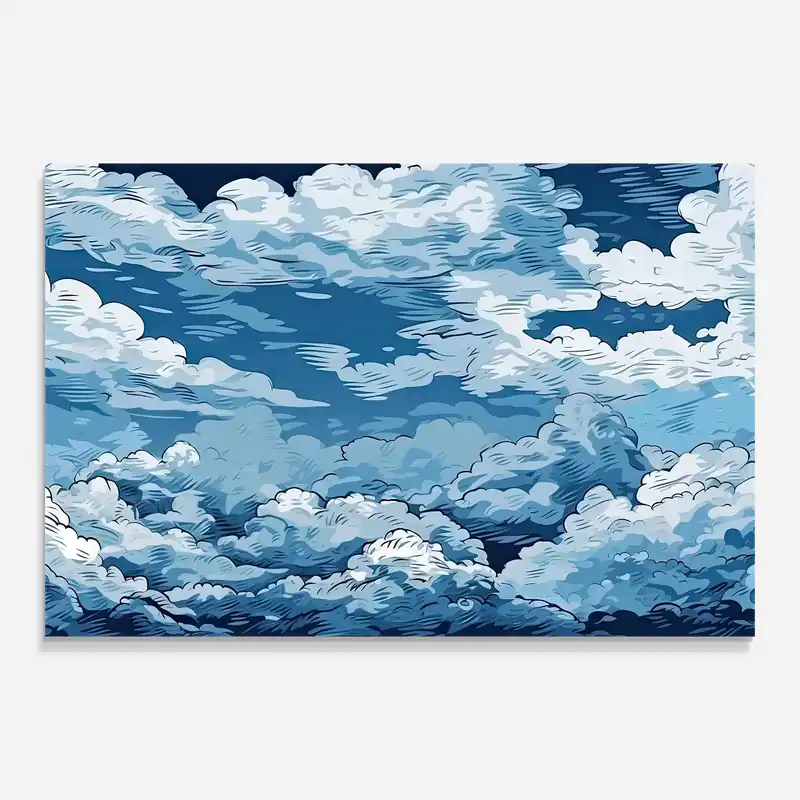 Wochenendangebot Glasbild Hand Drawn Clouds