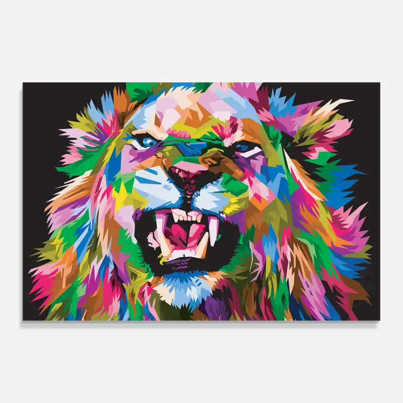 Glasbild Angry Lion Eyes Beliebt