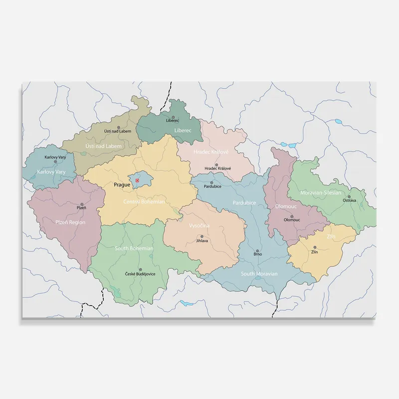 Glasbild Map Czech Republic Garantierte Lieferung