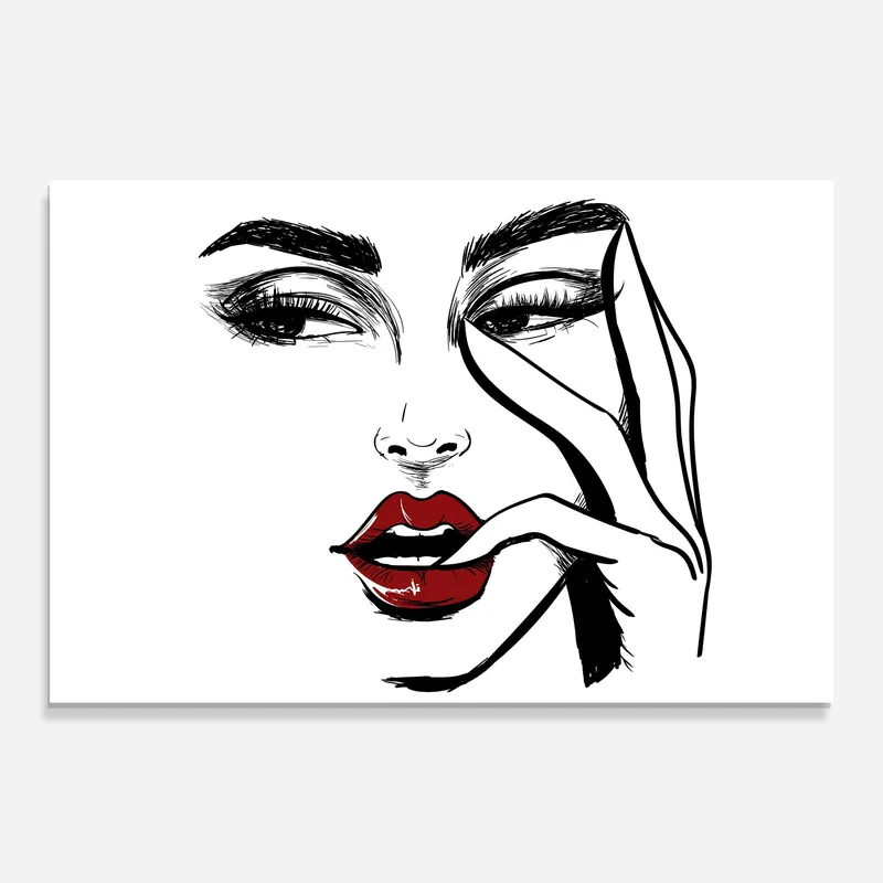 Direkt Vom Hersteller Glasbild Red Lips Looking