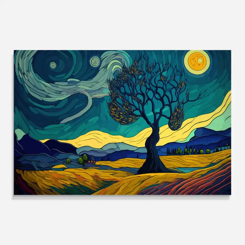 Zertifiziert Glasbild Abstract Rural Art