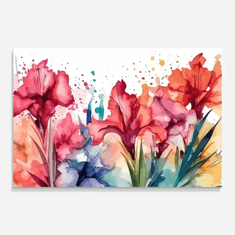 Sale Glasbild Pink Blue Iris