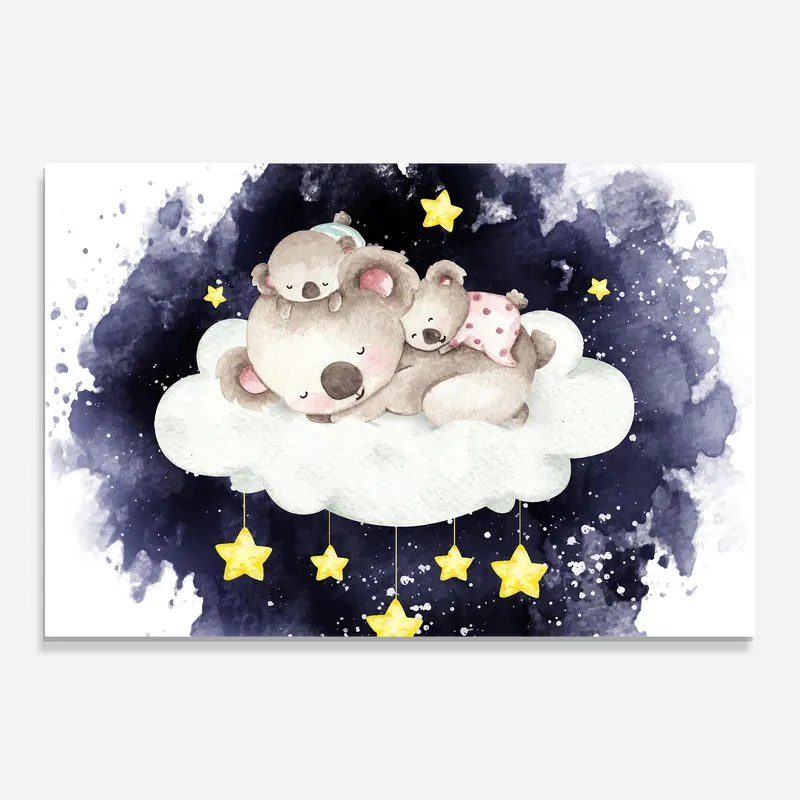 Markenware Glasbild Baby Koala Sleeping