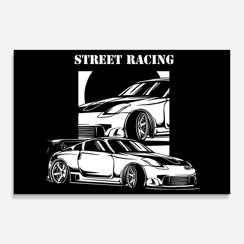 Heißes Angebot Glasbild Car Street Racing