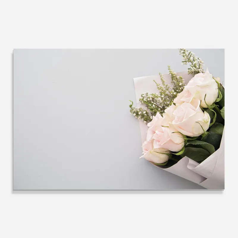 Wochenendangebot Glasbild White Roses Bouquet