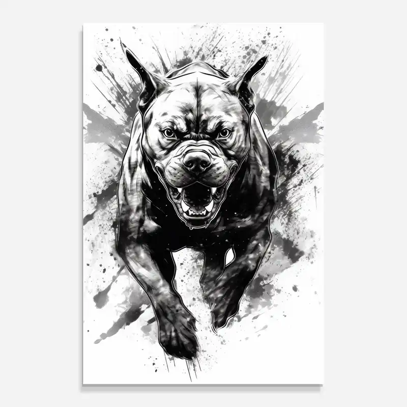 Mega-Angebot Glasbild Angry Dog Jump
