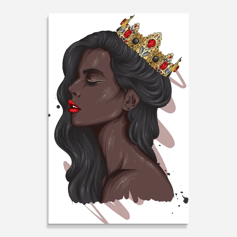 Nur Für Kurze Zeit Glasbild Black Woman With Crown