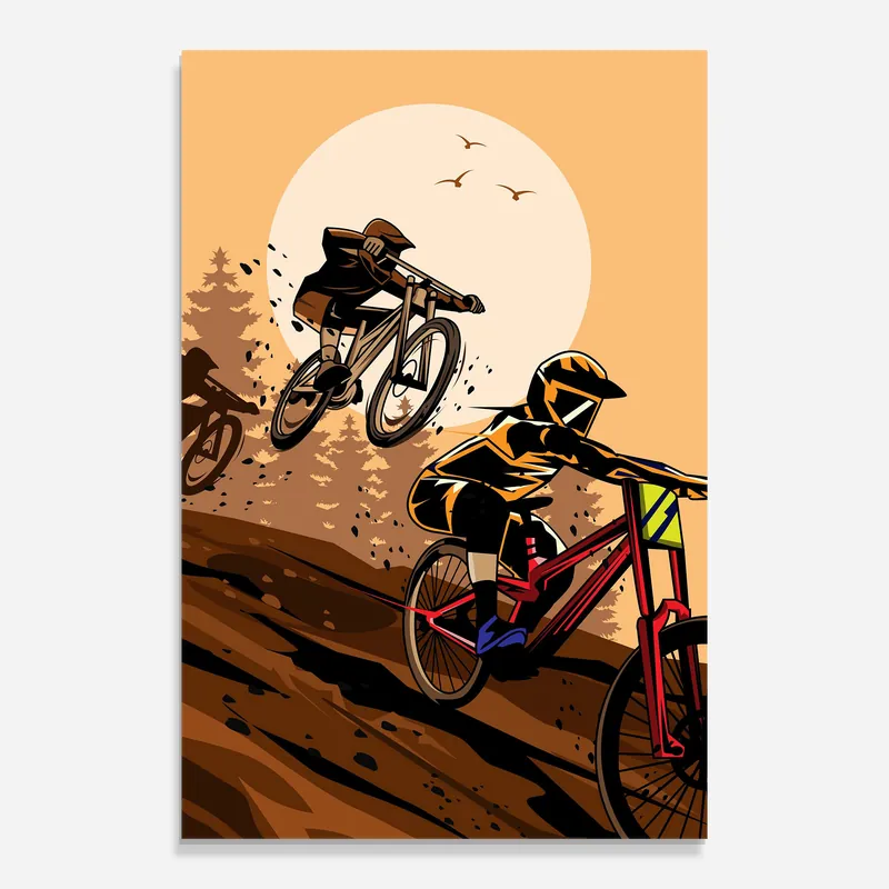 Zertifiziert Glasbild Downhill Bike