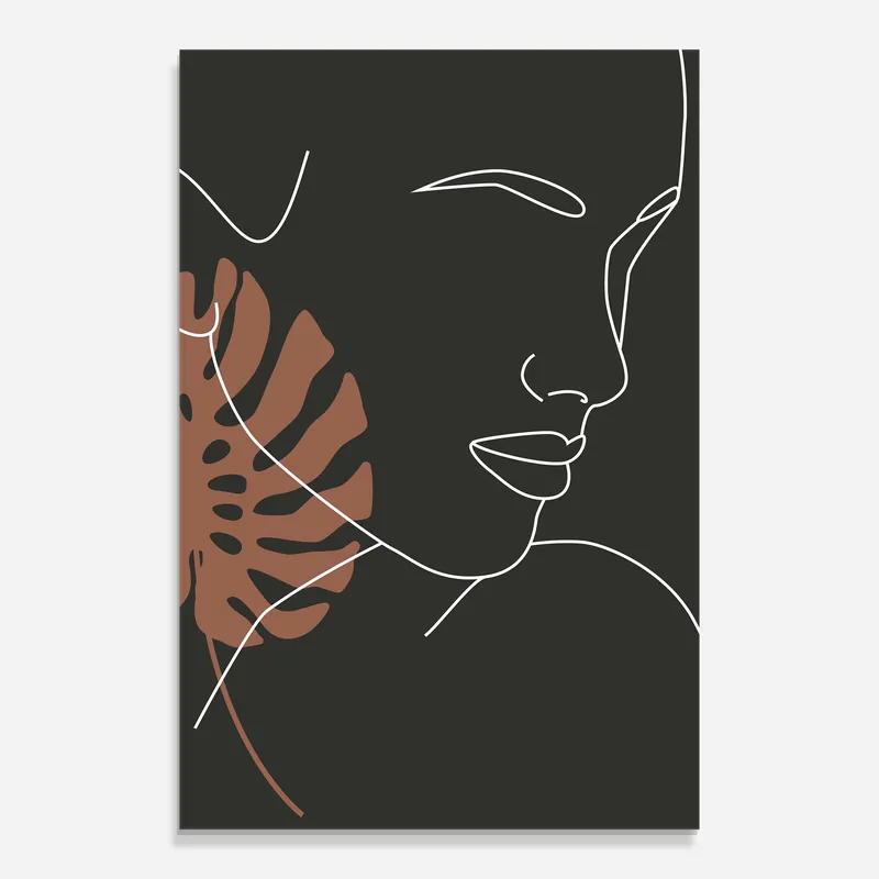 Glasbild White Line Woman Sonderangebot