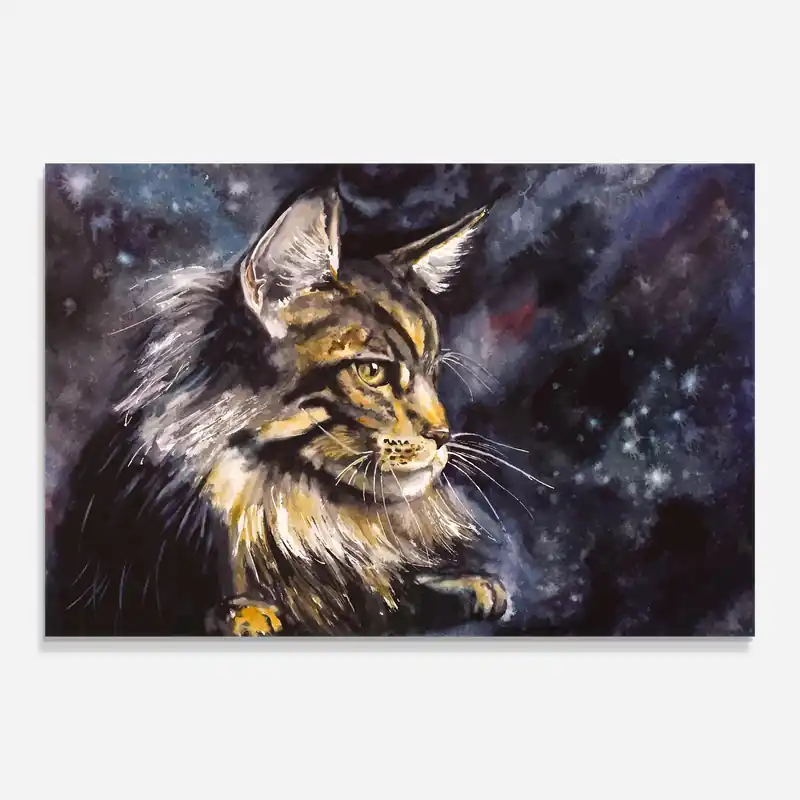 Begrenztes Angebot Glasbild Cat Watercolor Art