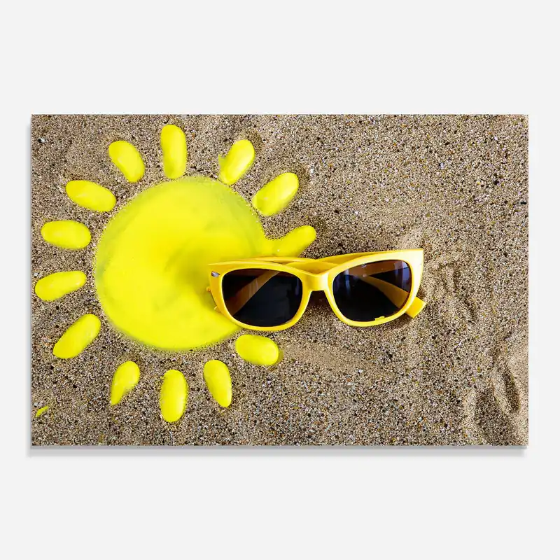 Glasbild Yellow Summer Glasses Online Kaufen
