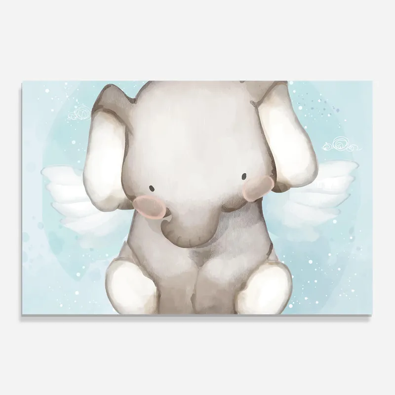 Wochenendangebot Glasbild Elephant On Blue