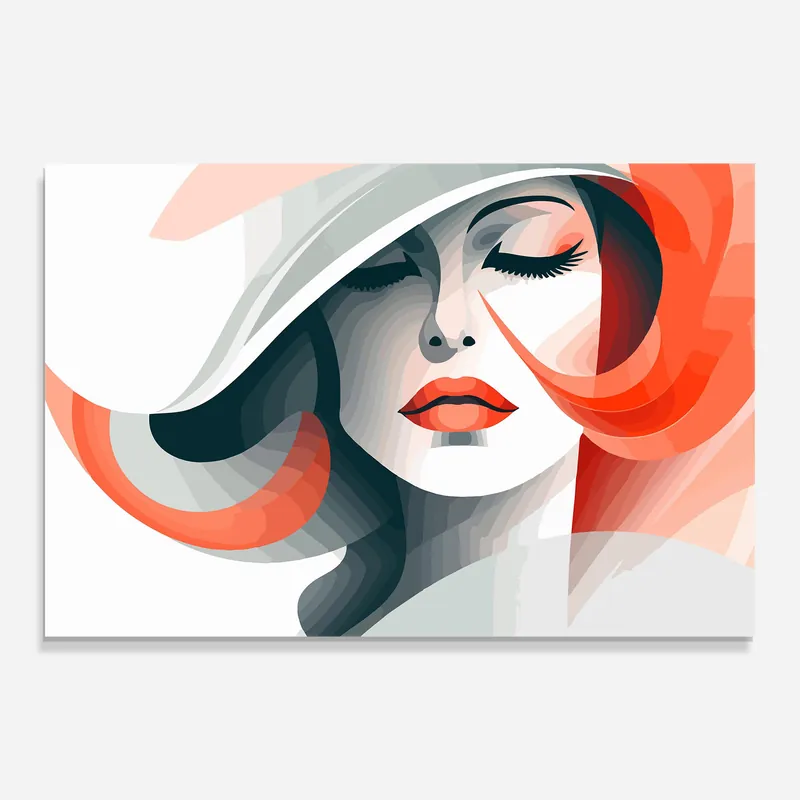 Aktuell Glasbild Red Abstract Hair