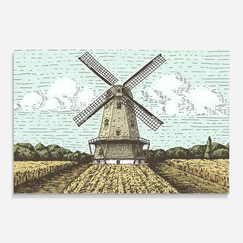 Angebot Glasbild Wheat Drawing