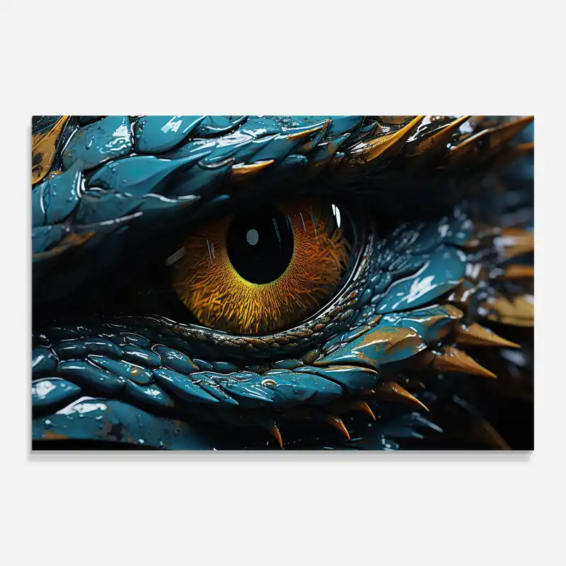 Meistverkauft Glasbild Dragon Eye Close Up