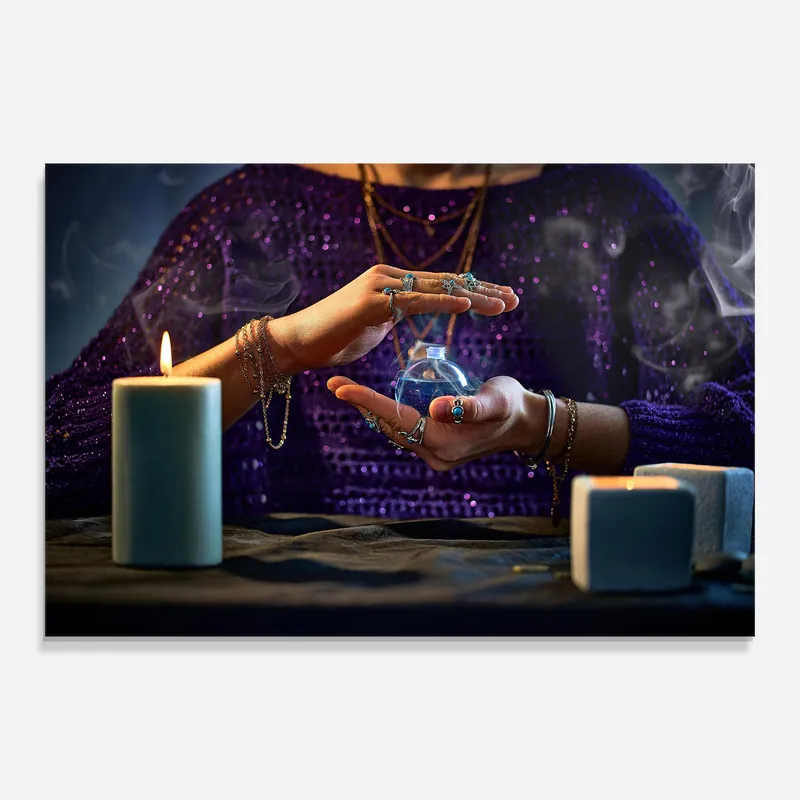 Abverkauf Glasbild Witch Magic Smoke