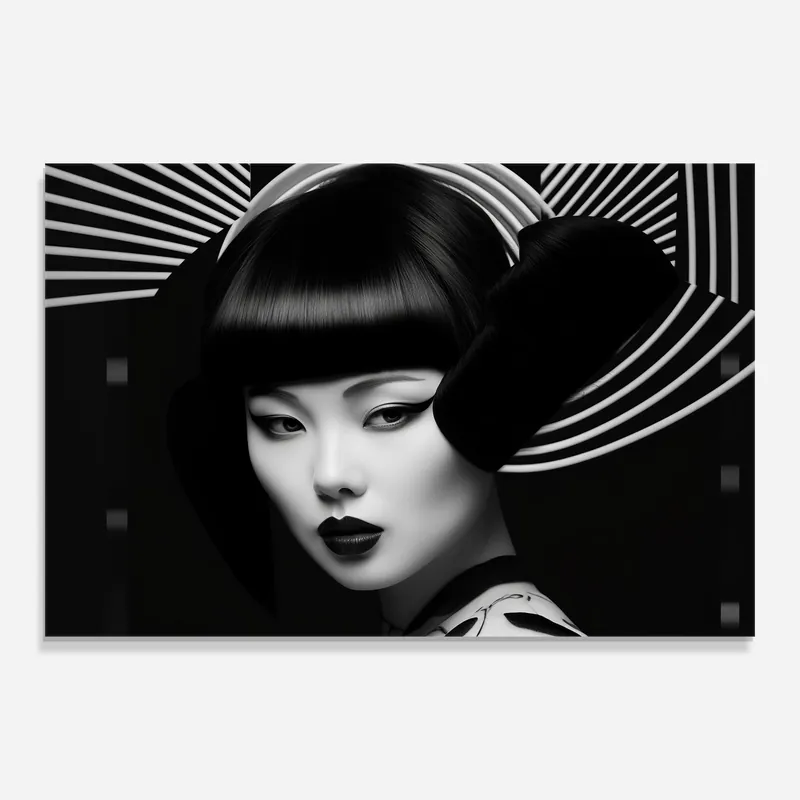 Glasbild Abstract Asian Woman Neue Ware
