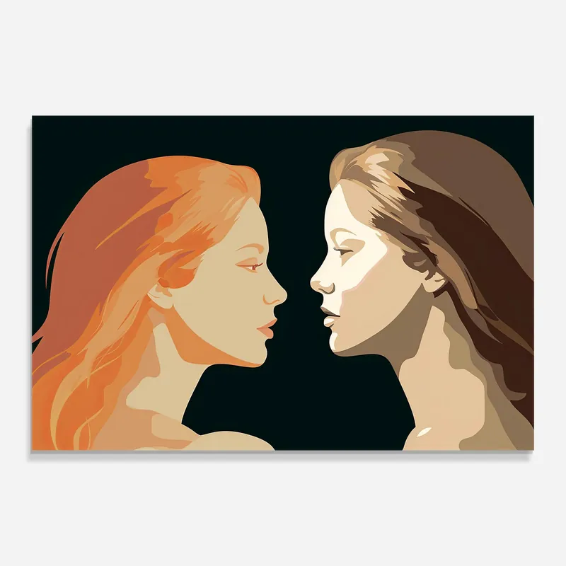 Abverkauf Glasbild Orange Pop Girl